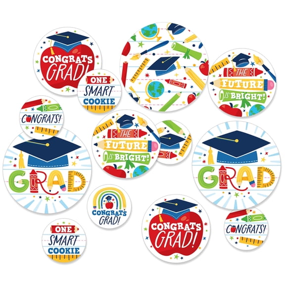 Big Dot of Happiness Kindergarten Grad - 4K Preschool Graduation Party Giant Circle Confetti - Party Decorations - Large Confetti 27 Count