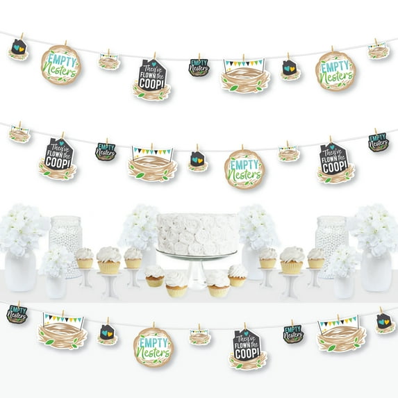 Big Dot of Happiness Empty Nesters - Empty Nest Party DIY Decorations - Clothespin Garland Banner - 44 Pieces