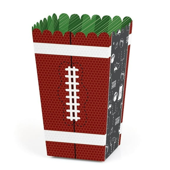 Big Dot of Happiness End Zone - Football - Baby Shower or Birthday Party Favor Popcorn Treat Boxes - Set of 12