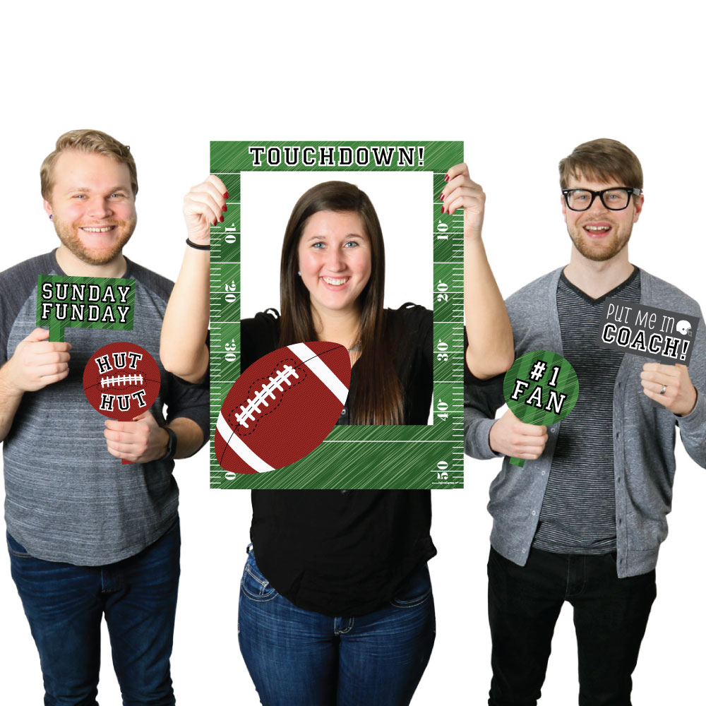 Big Dot of Happiness End Zone - Football - Birthday Party or Baby Shower Selfie Photo Booth Picture Frame & Props - Printed on Sturdy Material - image 1 of 5