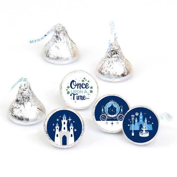 Big Dot of Happiness Fairy Tale Fantasy - Royal Prince and Princess Party Round Candy Sticker Favors - Labels Fits Chocolate Candy (1 sheet of 108)
