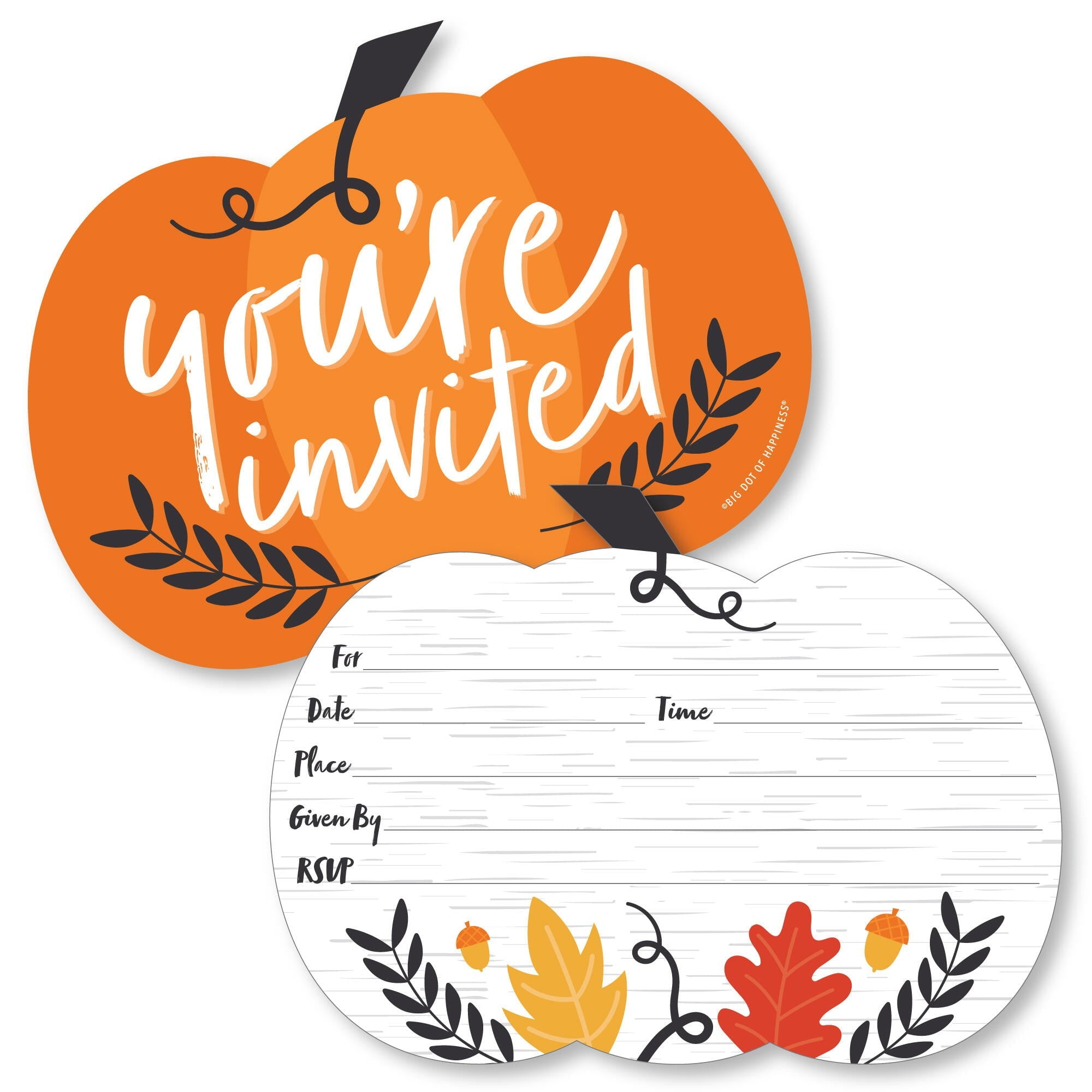 Big Dot Of Happiness Fall Pumpkin Shaped Fill In Invitations big-dot-of-happiness-fall-pumpkin-shaped-fill-in-invitations