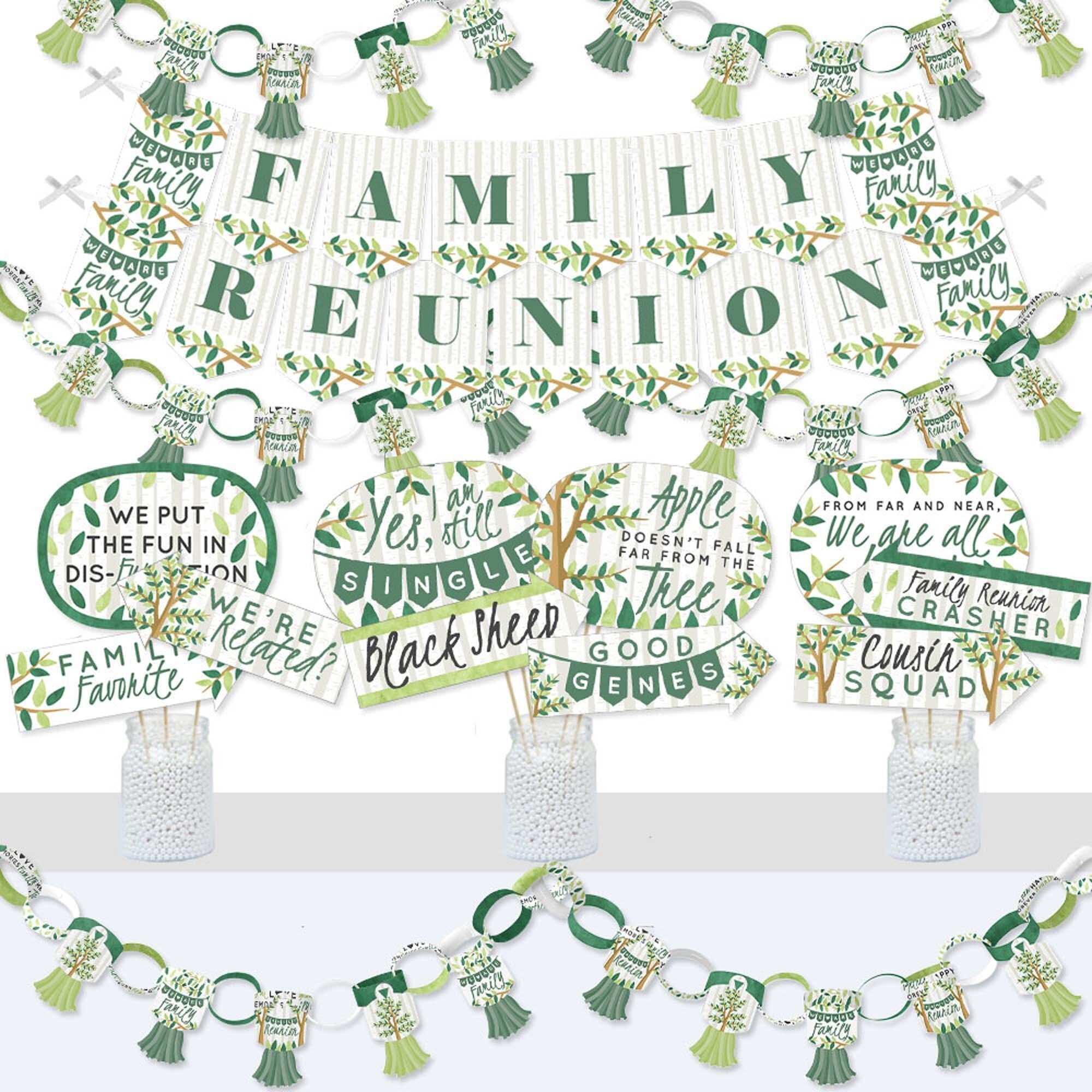 Big Dot Of Happiness Family Tree Reunion Decorations - 40 Piece Hanging Swirls Set