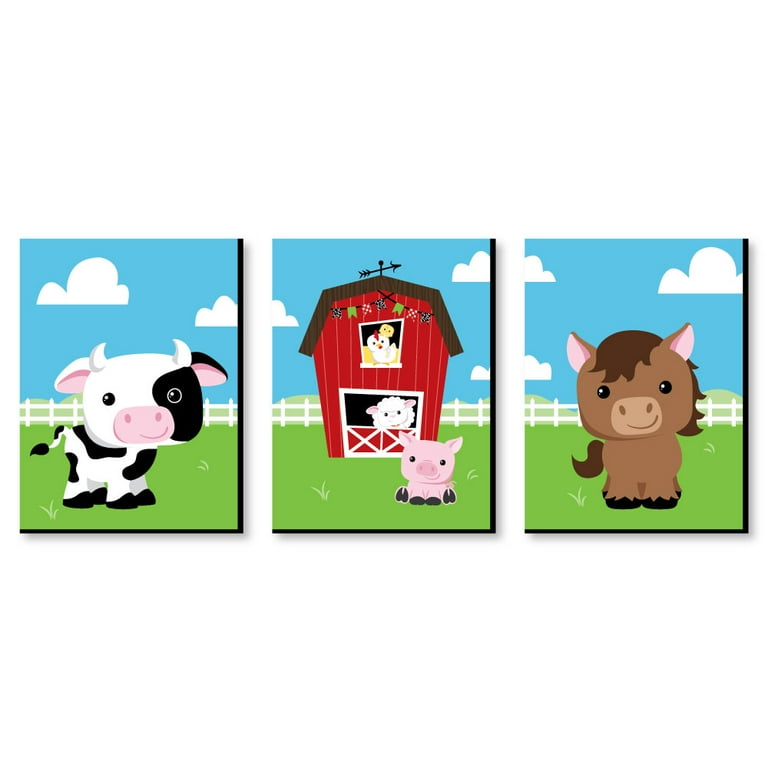 Farm animal wall art nursery sales