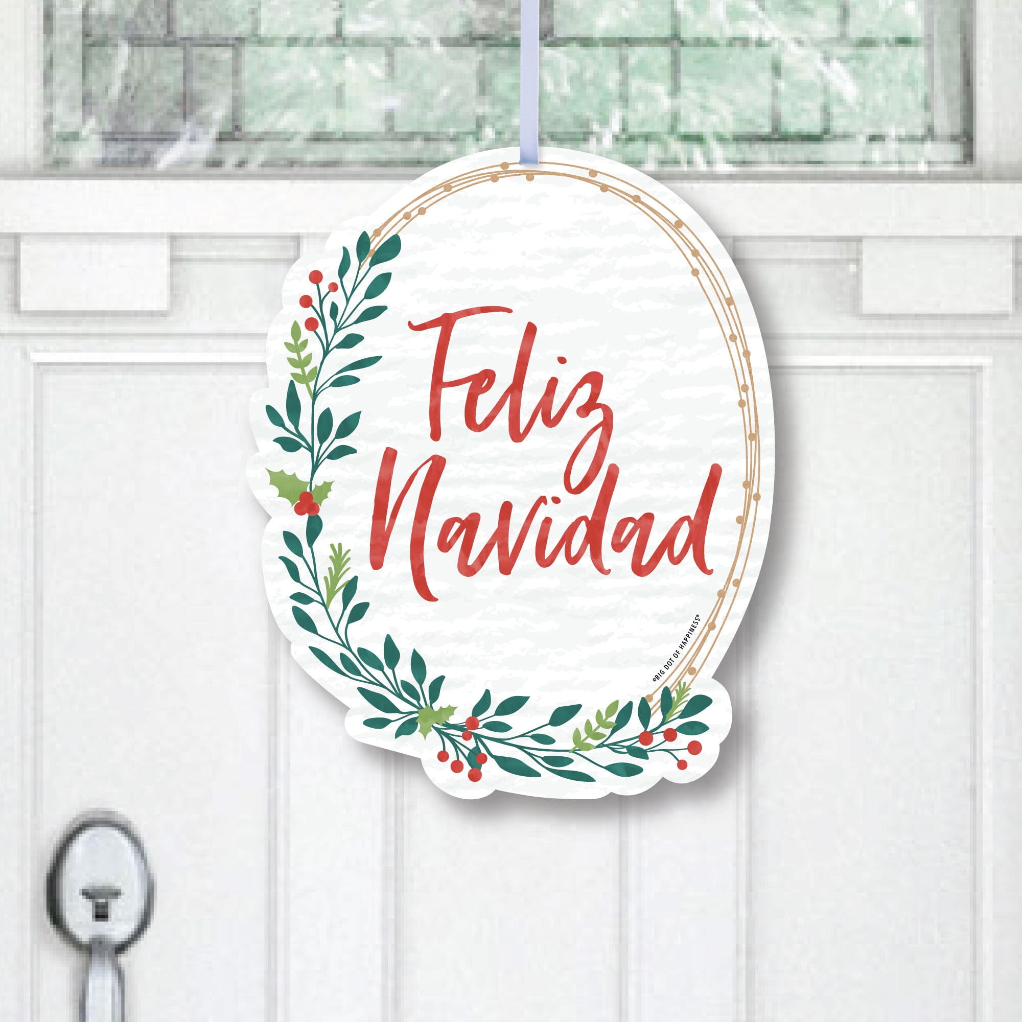 Big Dot Of Happiness Feliz Navidad Hanging Porch Holiday And Spanish Christmas Party Outdoor Decorations Front Door Decor 1 Piece Sign Com
