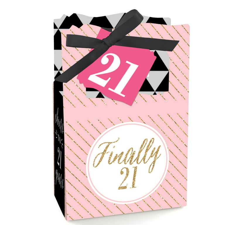 Finally 21 Girl - 21st Birthday - Party Favor Boxes - Set of 12