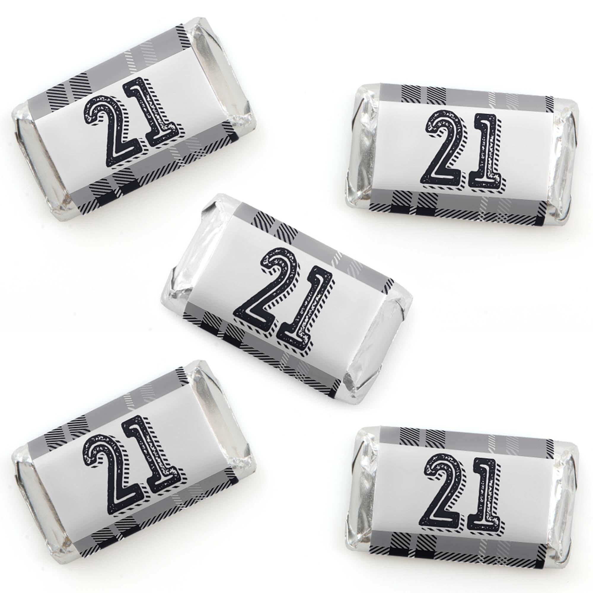 Big Dot of Happiness Finally 21 - Mini Candy Bar Wrapper Stickers ...
