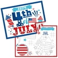 thumbnail image 1 of Big Dot of Happiness Firecracker 4th of July - Paper Red, White and Royal Blue Party Coloring Sheets - Activity Placemats - Set of 16, 1 of 7