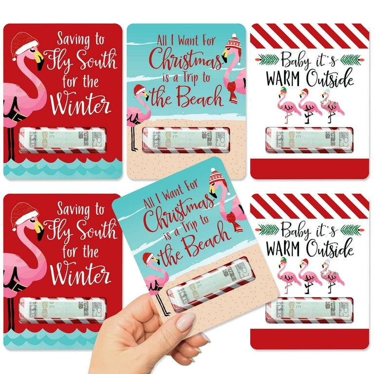 Big Dot of Happiness Flamingle Bells DIY Assorted Tropical Christmas Party Cash Holder Gift Funny Money Cards Set of 6 - Walmart.com for Free Printable Money Cards For Christmas