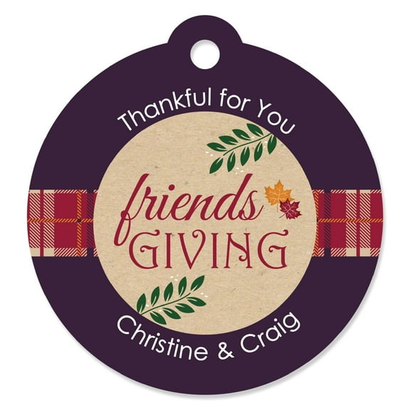 Big Dot of Happiness Friends Thanksgiving Feast - Friendsgiving Party Favor Gift Tags (Set of 20)