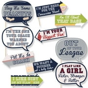 Big Dot of Happiness Funny Batter Up - Baseball - Baby Shower or Birthday Party Photo Booth Props Kit - 10 Piece