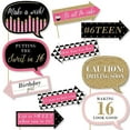 thumbnail image 1 of Big Dot of Happiness Funny Chic Sweet Sixteen Birthday - Pink, Black and Gold - 16th Birthday Party Photo Booth Props Kit - 10 Piece, 1 of 5