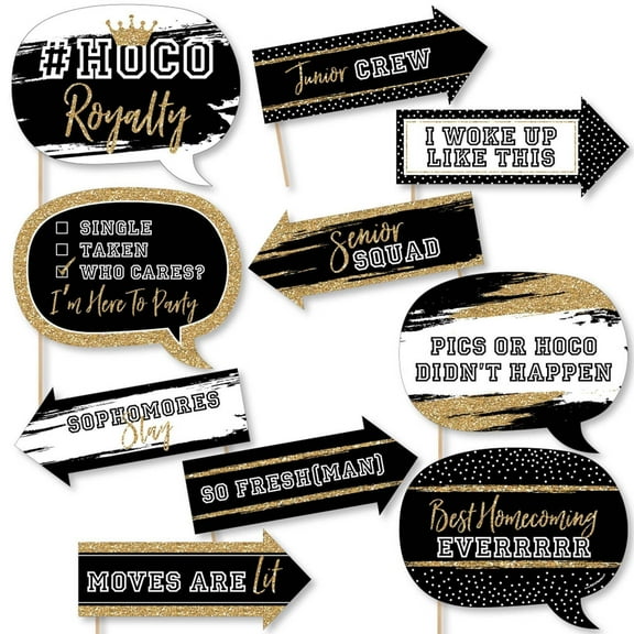 Big Dot of Happiness Funny Hoco Dance - Homecoming Photo Booth Props Kit - 10 Piece