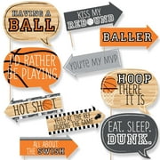 Big Dot of Happiness Funny Nothin' but Net - Basketball - Tailgating Party Photo Booth Props Kit - 10 Piece