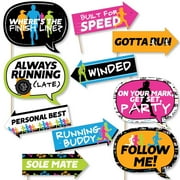 Big Dot of Happiness Funny Set the Pace - Running - Track, Cross Country or Marathon Party Photo Booth Props Kit - 10 Piece