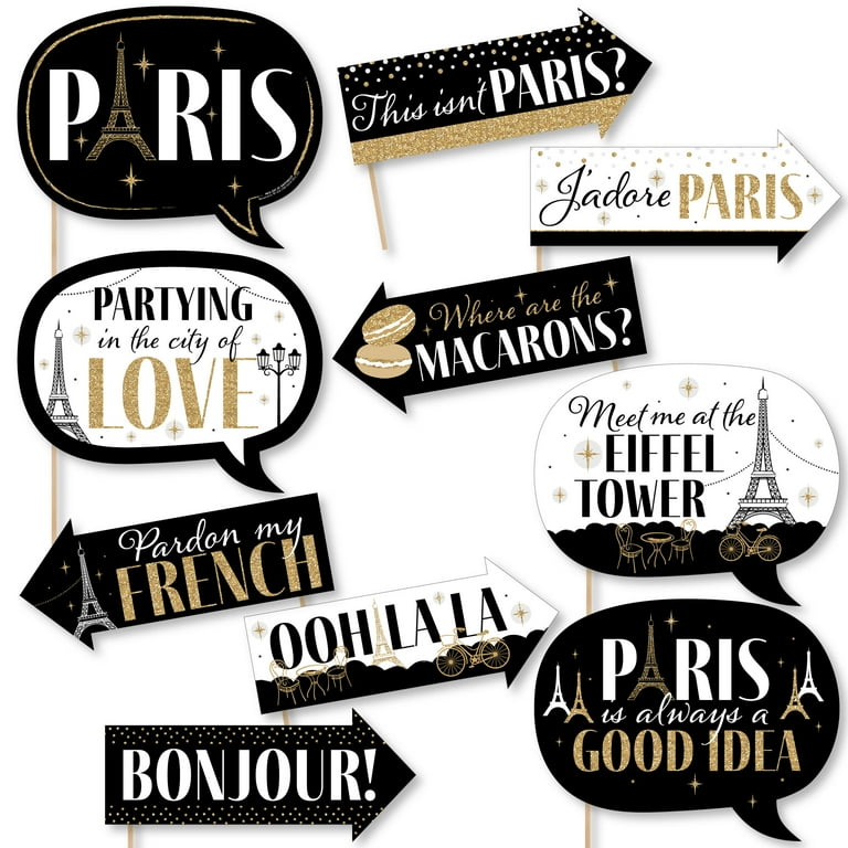 Paris photo booth best sale props