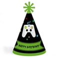 thumbnail image 1 of Big Dot of Happiness Video Game - Cone Happy Birthday Party Hats for Kids and Adults - Set of 8 (Standard Size), 1 of 7