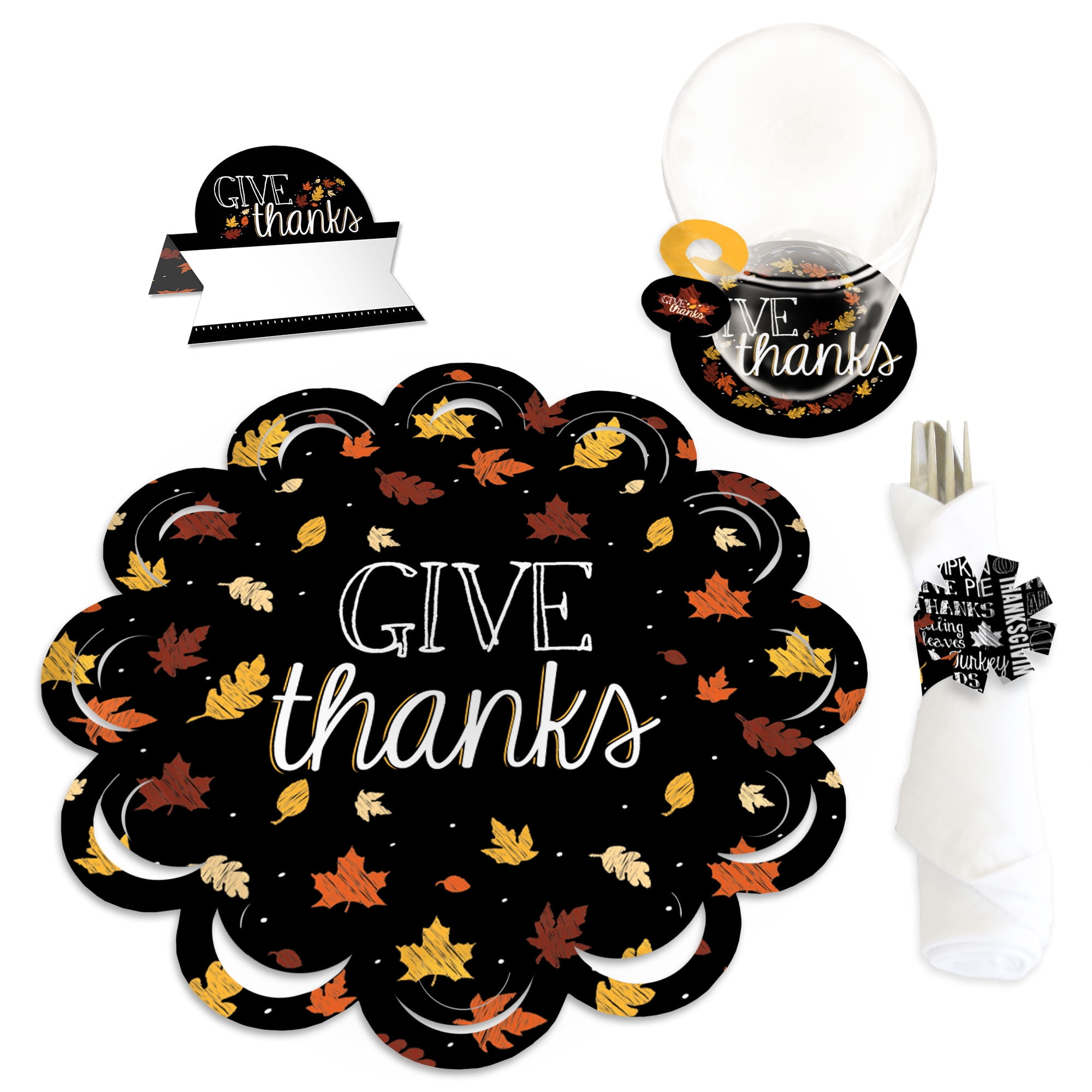 Big Dot of Happiness Give Thanks Thanksgiving Party Paper Charger and