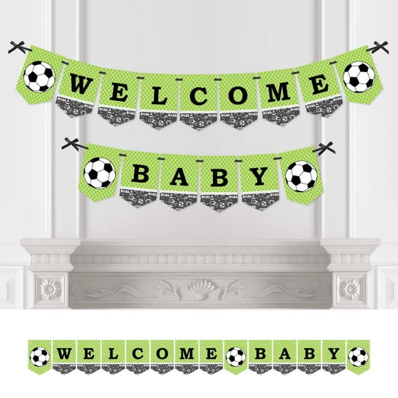 Big Dot of Happiness Goaaal - Soccer - Baby Shower Bunting Banner - Sports Party Decorations - Welcome Baby