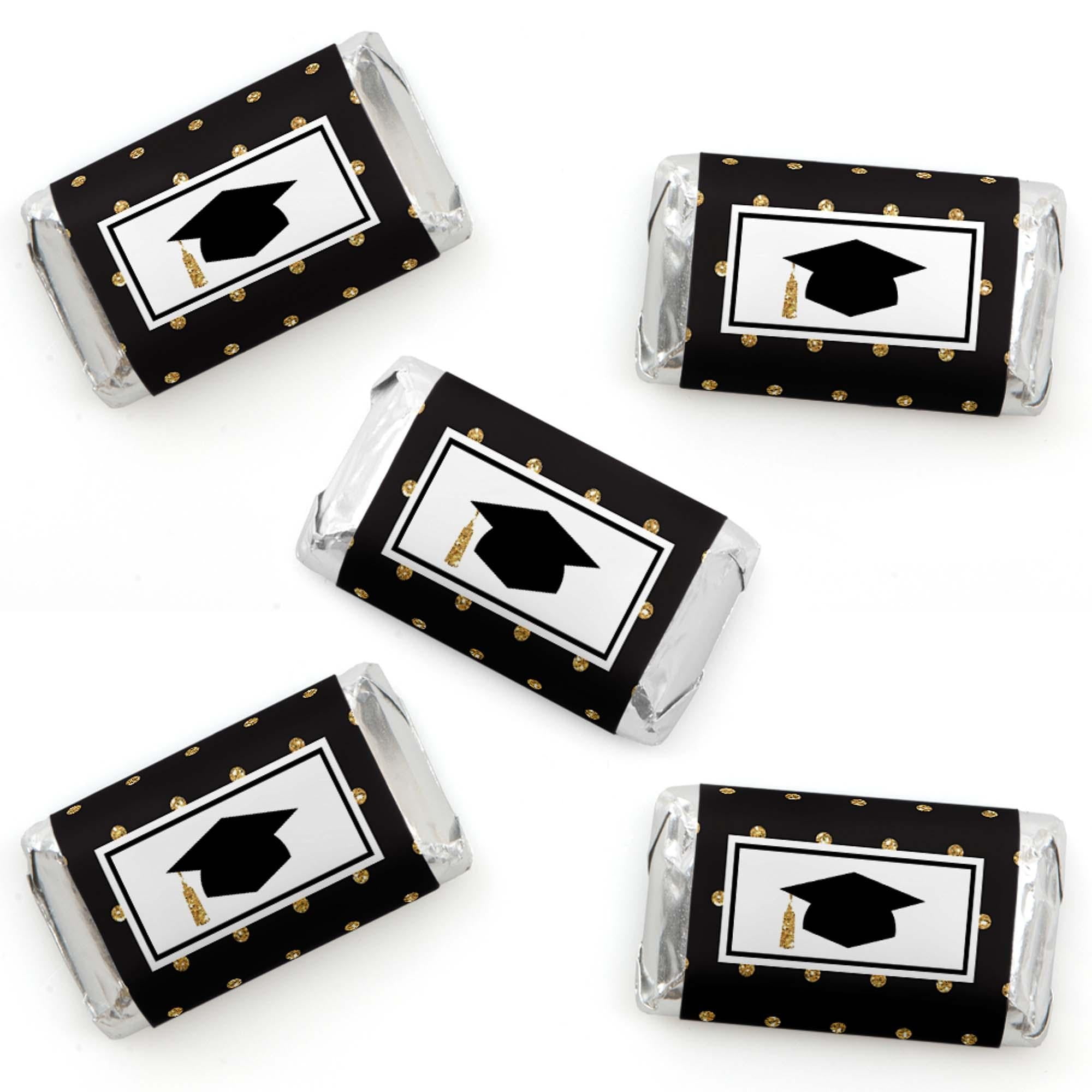 Big Dot of Happiness Gold Graduation Party - Mini Candy Bar Wrapper ...