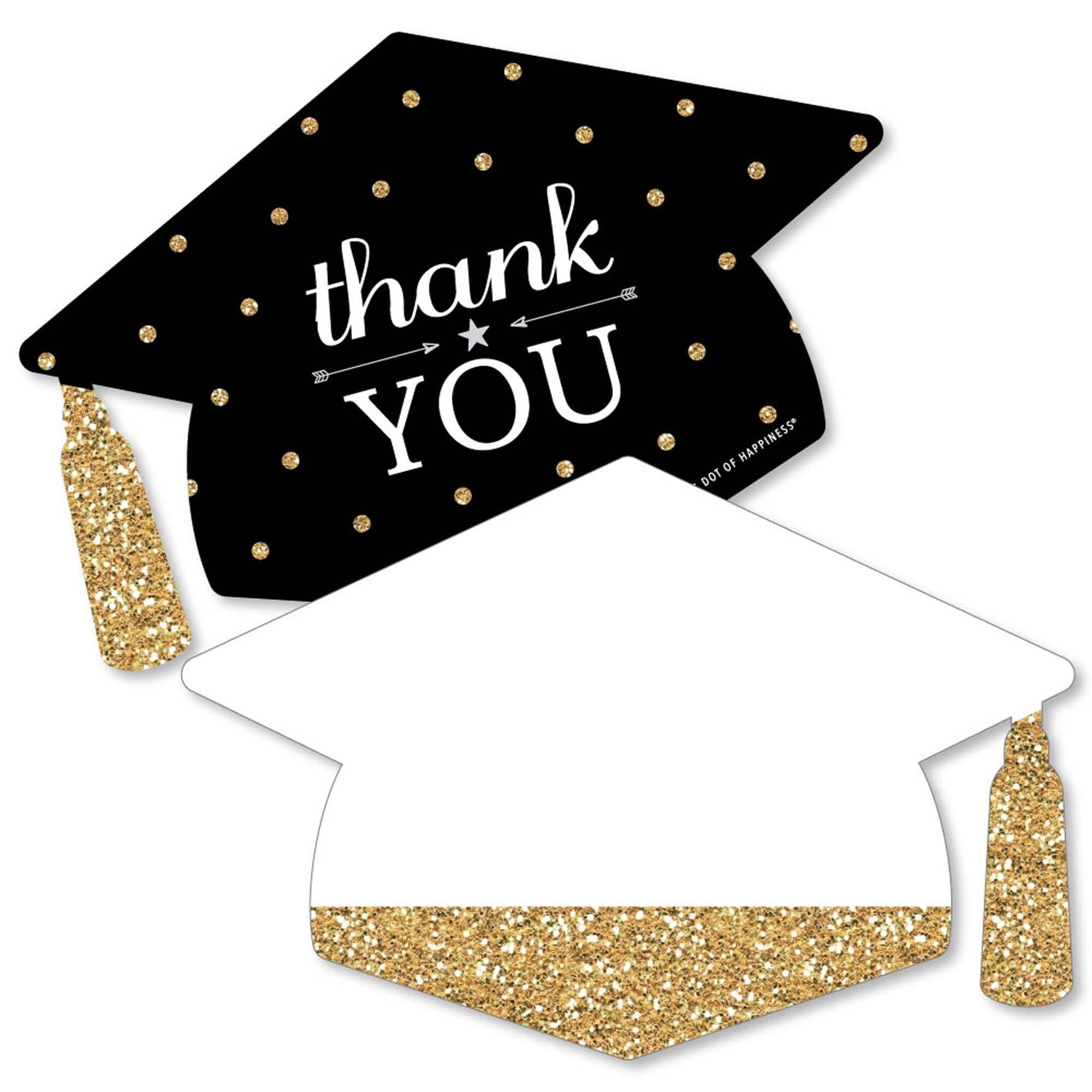 Big Dot of Happiness Gold - Tassel Worth The Hassle - Shaped Thank You ...