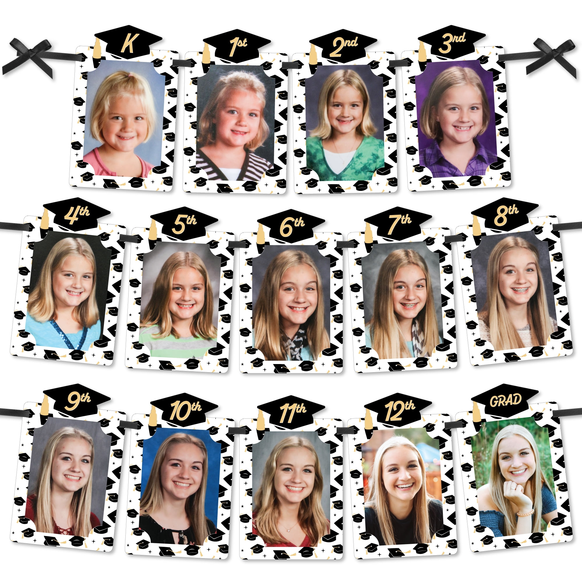 Graduation Photo Banner  K thru 12 Picture Clips Any School Varsity C –  Party Your World
