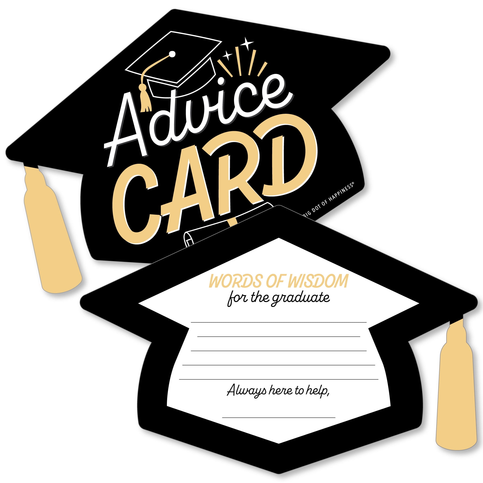Big Dot of Happiness Goodbye High School, Hello College - Grad Cap Wish  Card Graduation Party Activities - Shaped Advice Cards Game - Set of 20 -  Walmart.com, image size:2000x2000