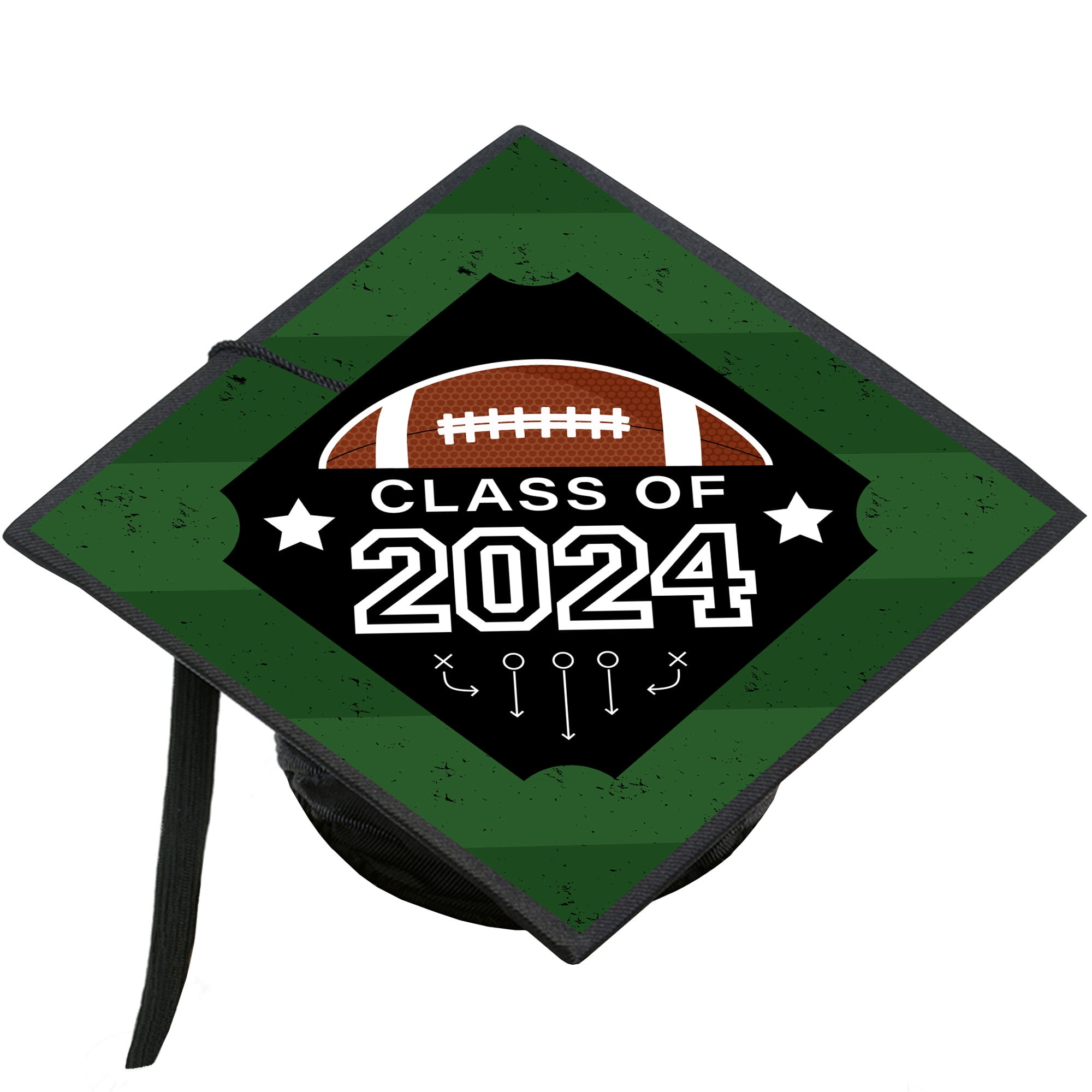 Big Dot of Happiness Grad Football - 2024 Graduation Cap Decorations