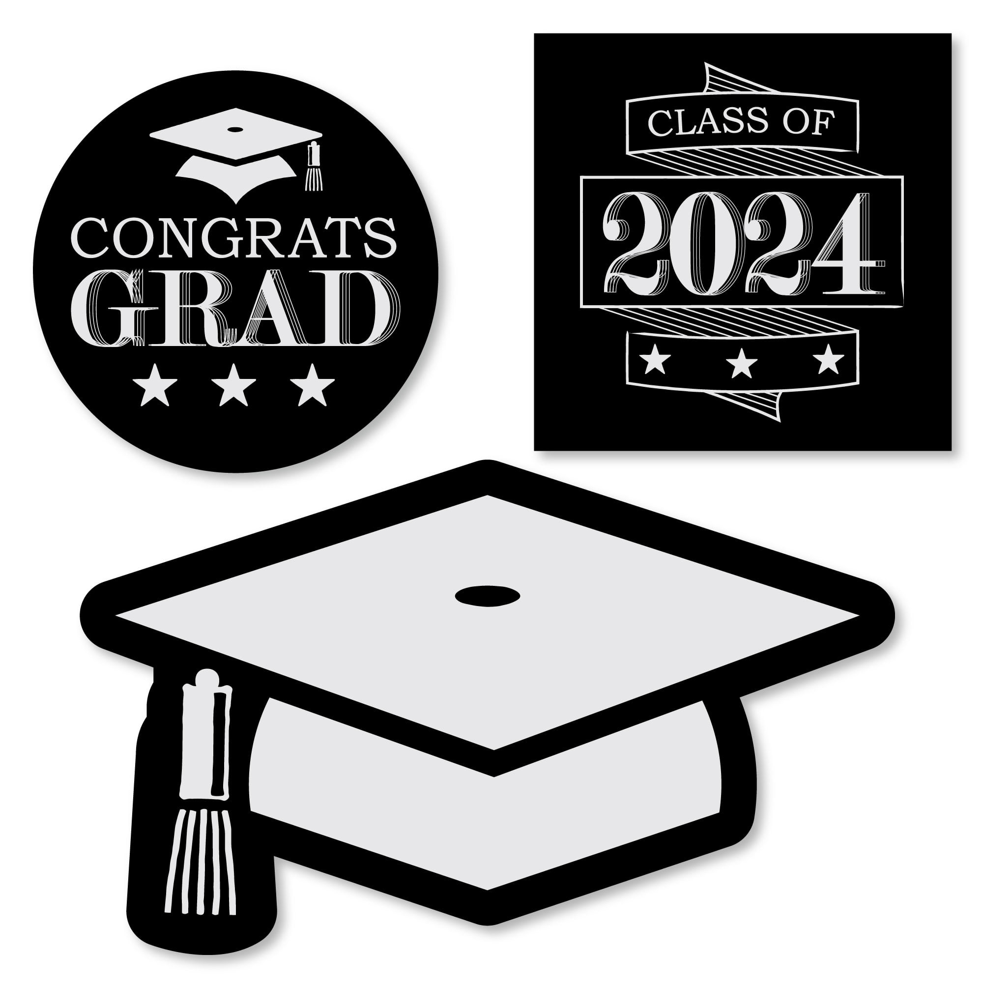 Big Dot of Happiness Graduation Cheers DIY Shaped 2024 Graduation