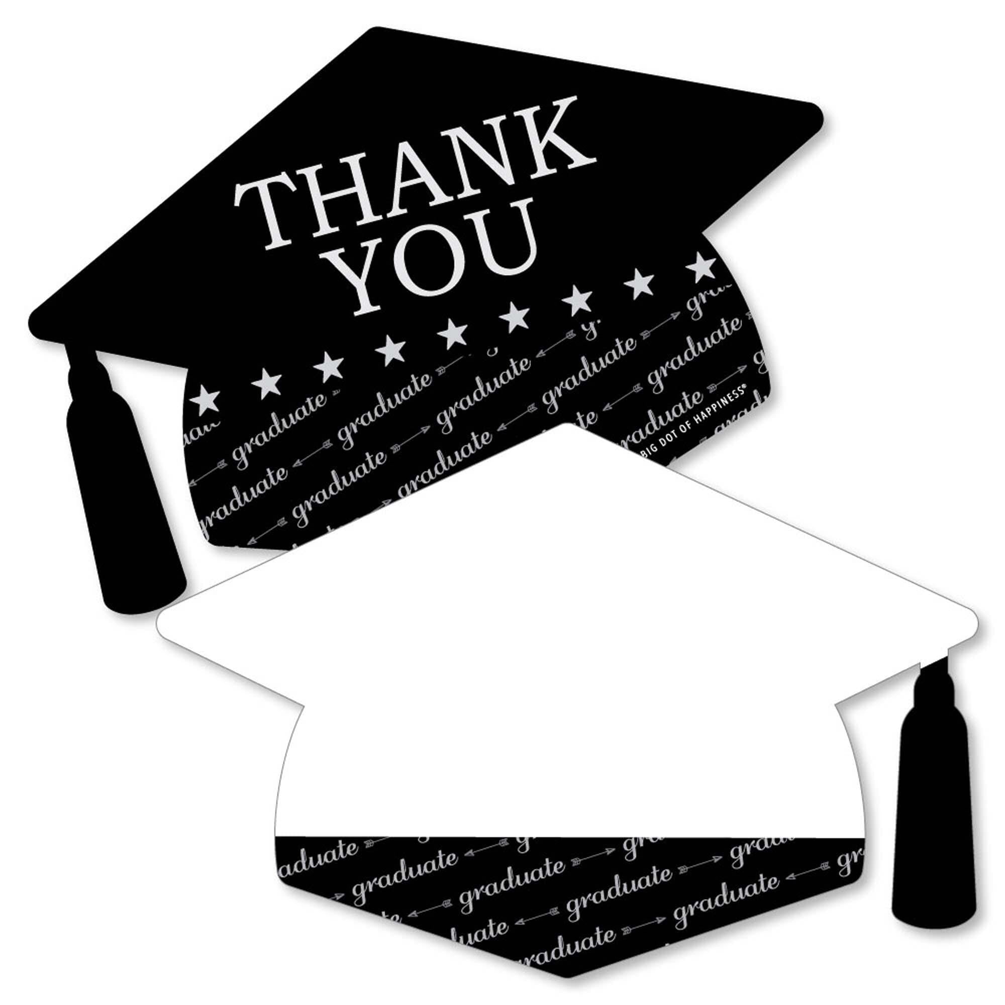 thank you card grad party Confetti Polka Dot Graduation Themed Thank You Cards (50 Pack)