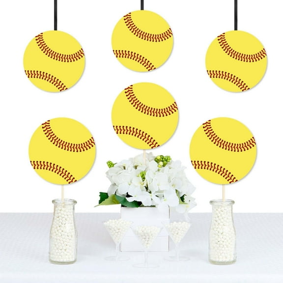 Big Dot of Happiness Grand Slam - Fastpitch Softball - Decorations DIY Baby Shower or Birthday Party Essentials - Set of 20