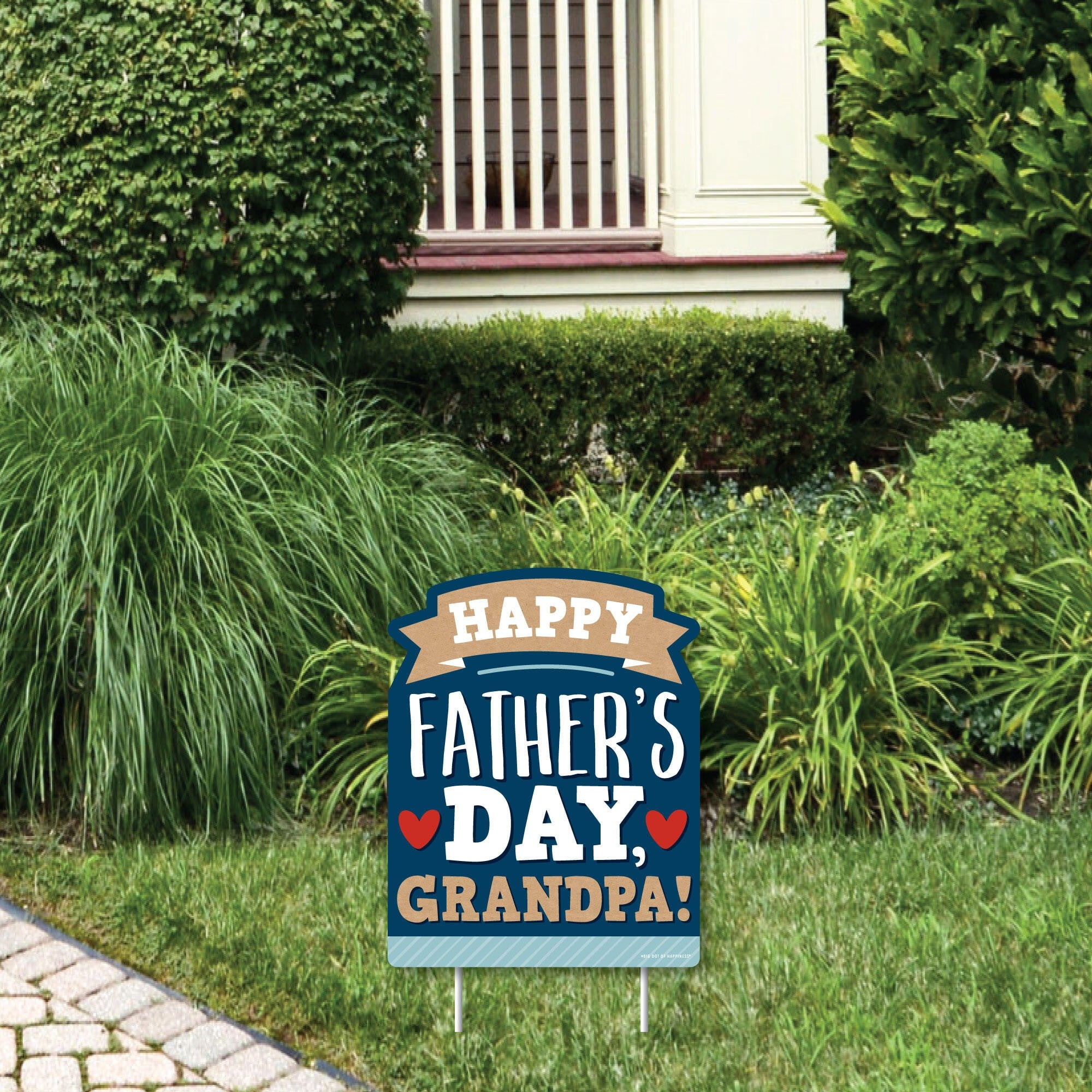 Happy Father's Day Grandpa Outdoor Metal Yard Sign