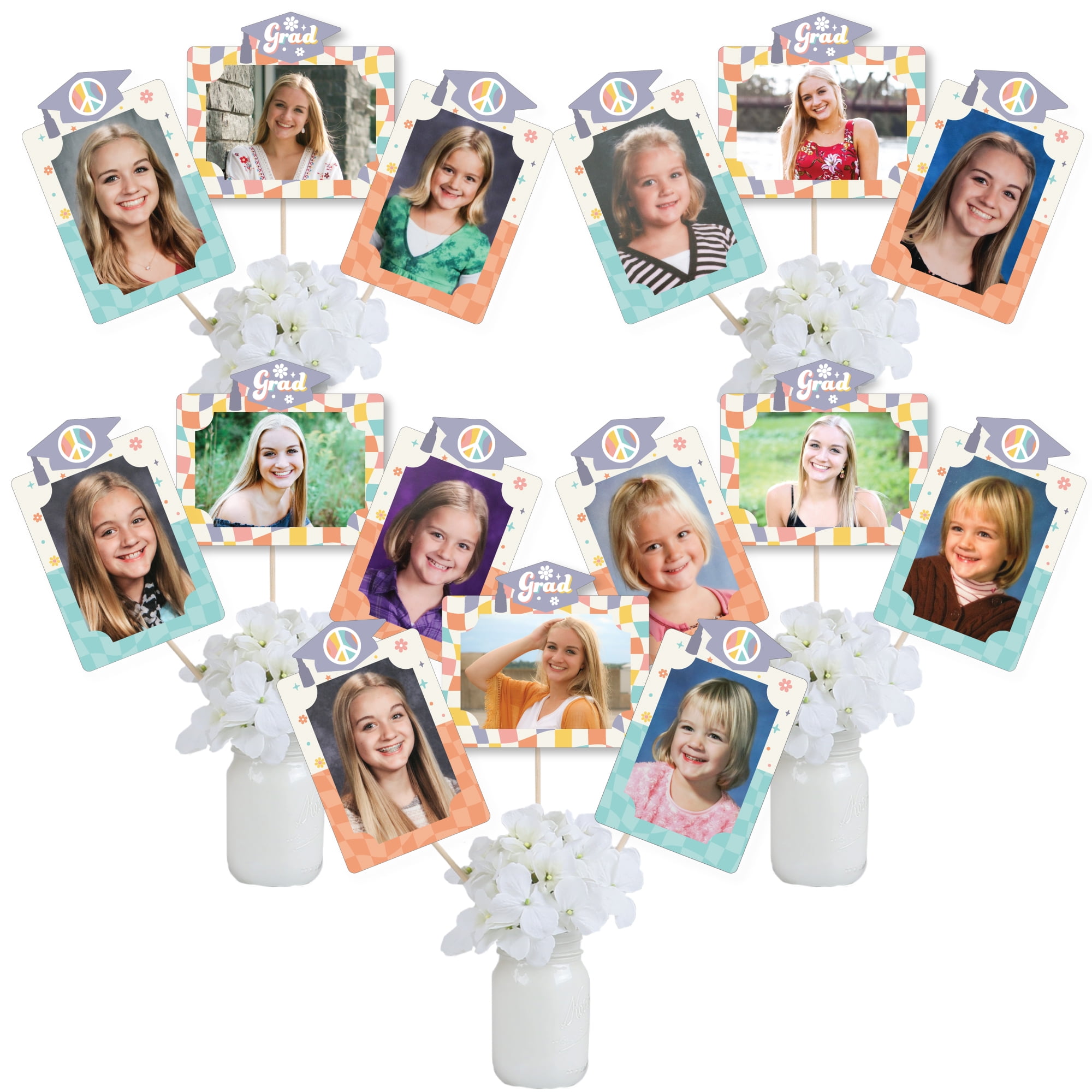 Hippie Groove Grad 4x6 Photo Display Centerpiece Kit - 15 Pieces