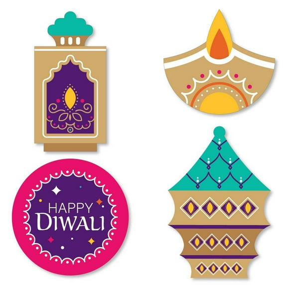 Big Dot of Happiness Happy Diwali - Diy Shaped Festival of Lights Party Cut-Outs - 24 Count