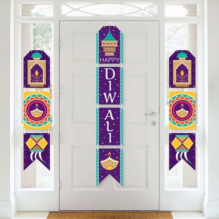Big Dot of Happiness Happy Diwali - Hanging Vertical Paper Door Banners - Festival of Lights Party Wall Decoration Kit - Indoor Door Decor