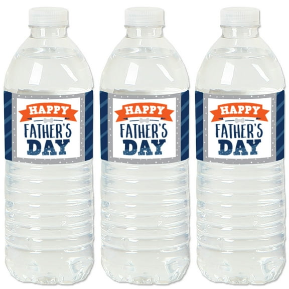 Big Dot of Happiness Happy Father's Day - We Love Dad Party Water Bottle Sticker Labels - Set of 20
