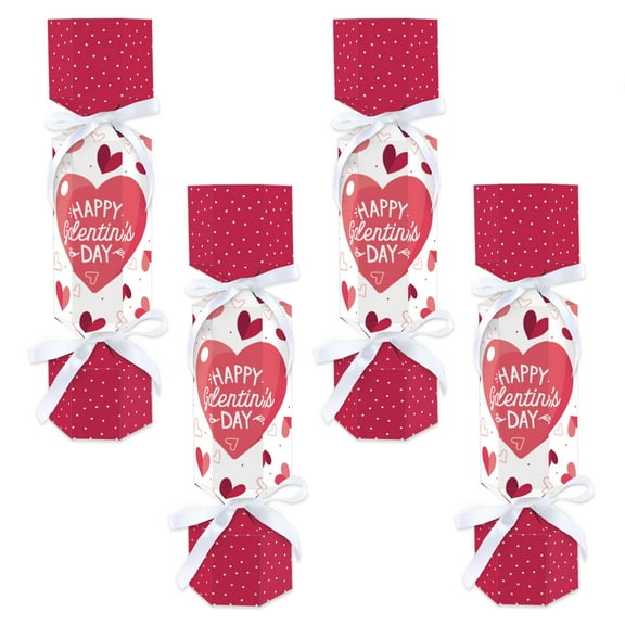 Big Dot of Happiness Happy Galentine's Day - No Snap Valentine's Day Party Table Favors - DIY Cracker Boxes - Set of 12