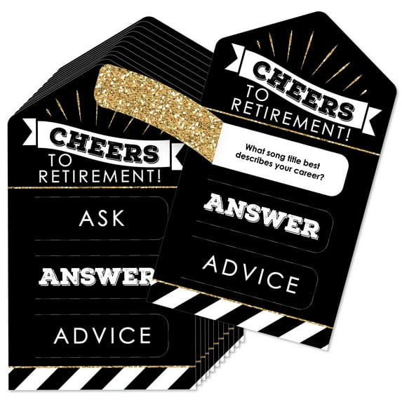 Big Dot of Happiness Happy Retirement - Retirement Party Game Pickle Cards - Advice Conversation Starters Pull Tabs - Set of 12