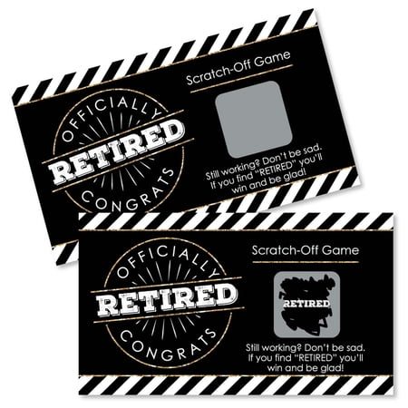 Big Dot of Happiness Happy Retirement - Retirement Party Game Scratch Off Cards - 22 Count