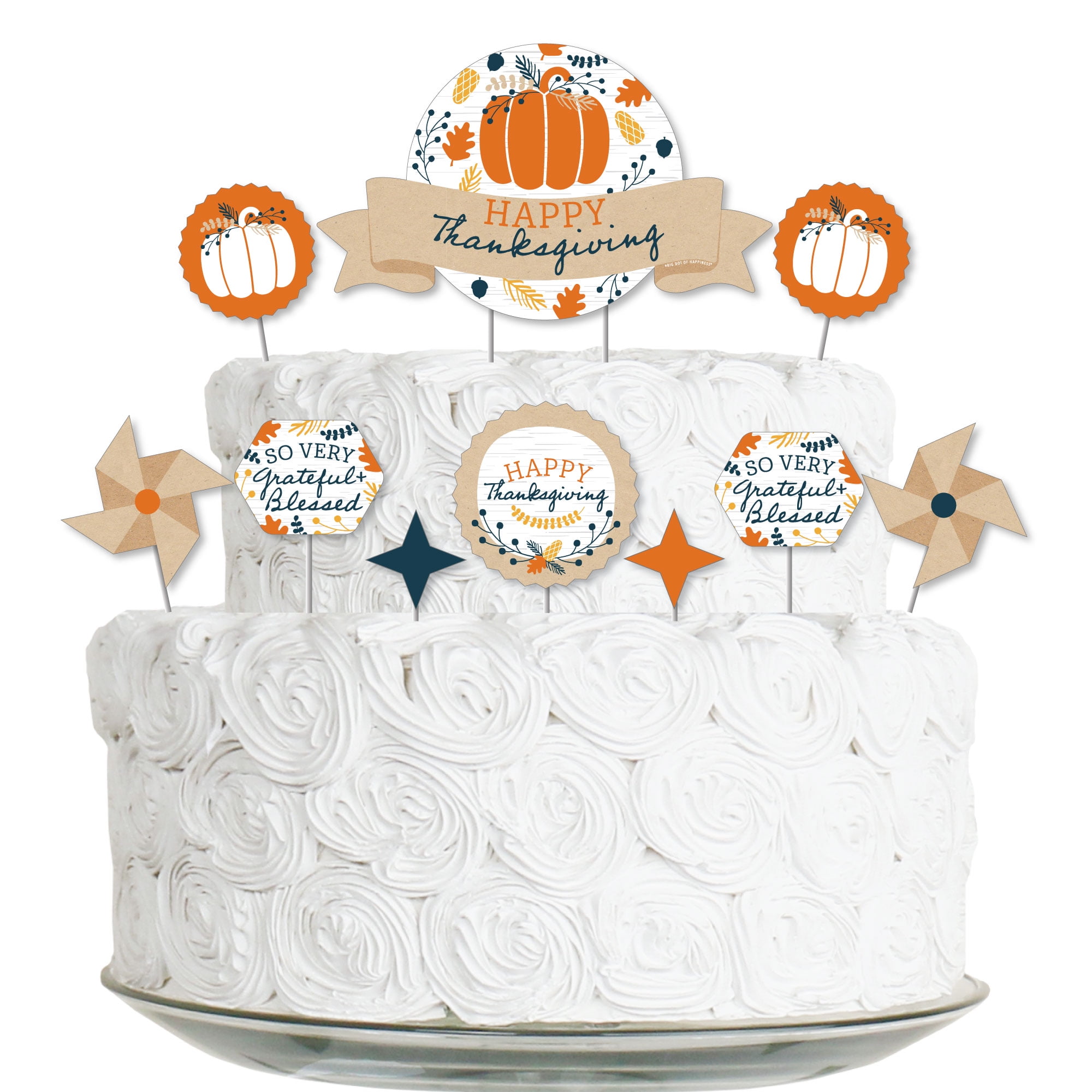 Big Dot of Happiness Happy Thanksgiving - Fall Harvest Party Cake ...