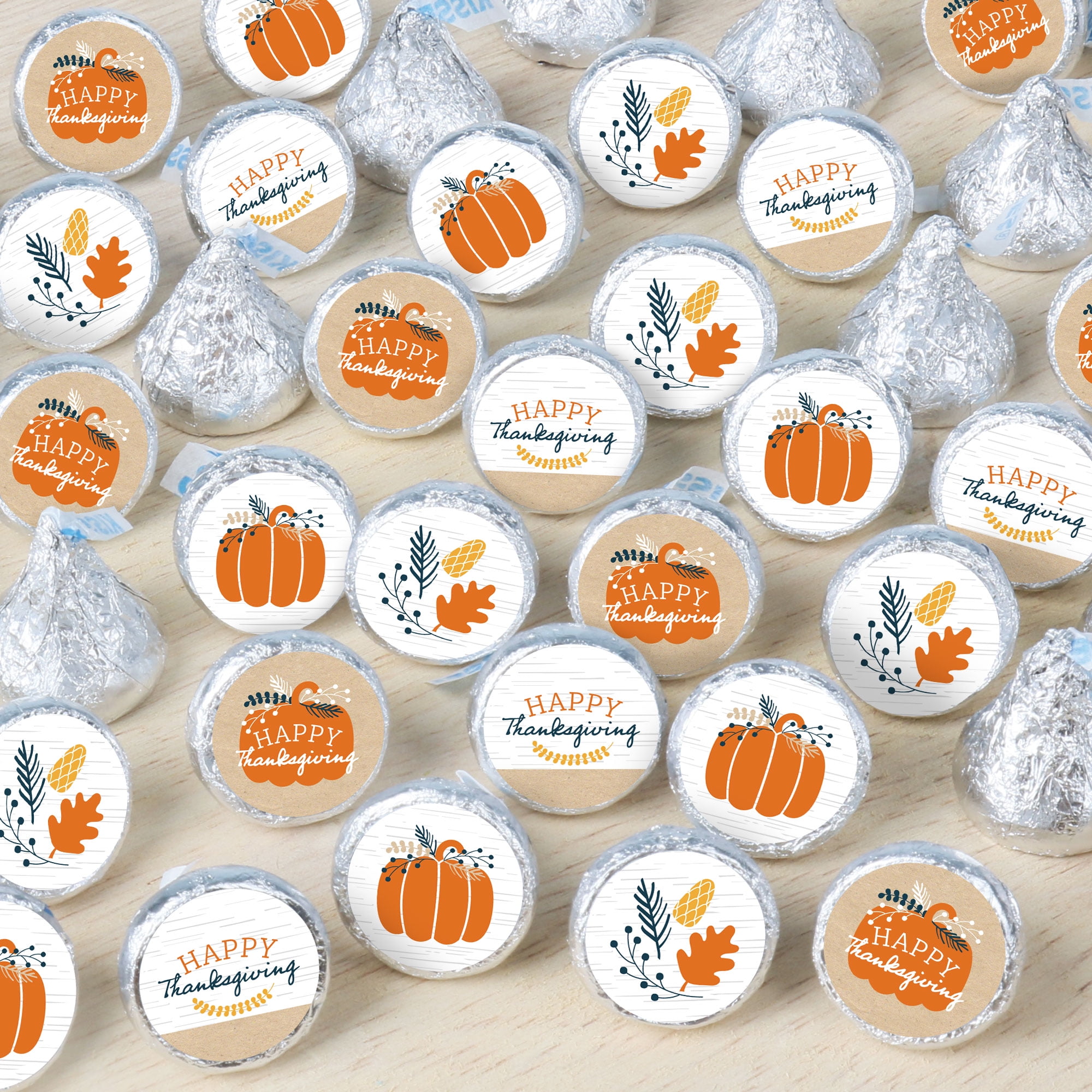 Cute Pumpkin Truck Stickers - 40 Count Harvest Thank You Labels For Fall Party Favors