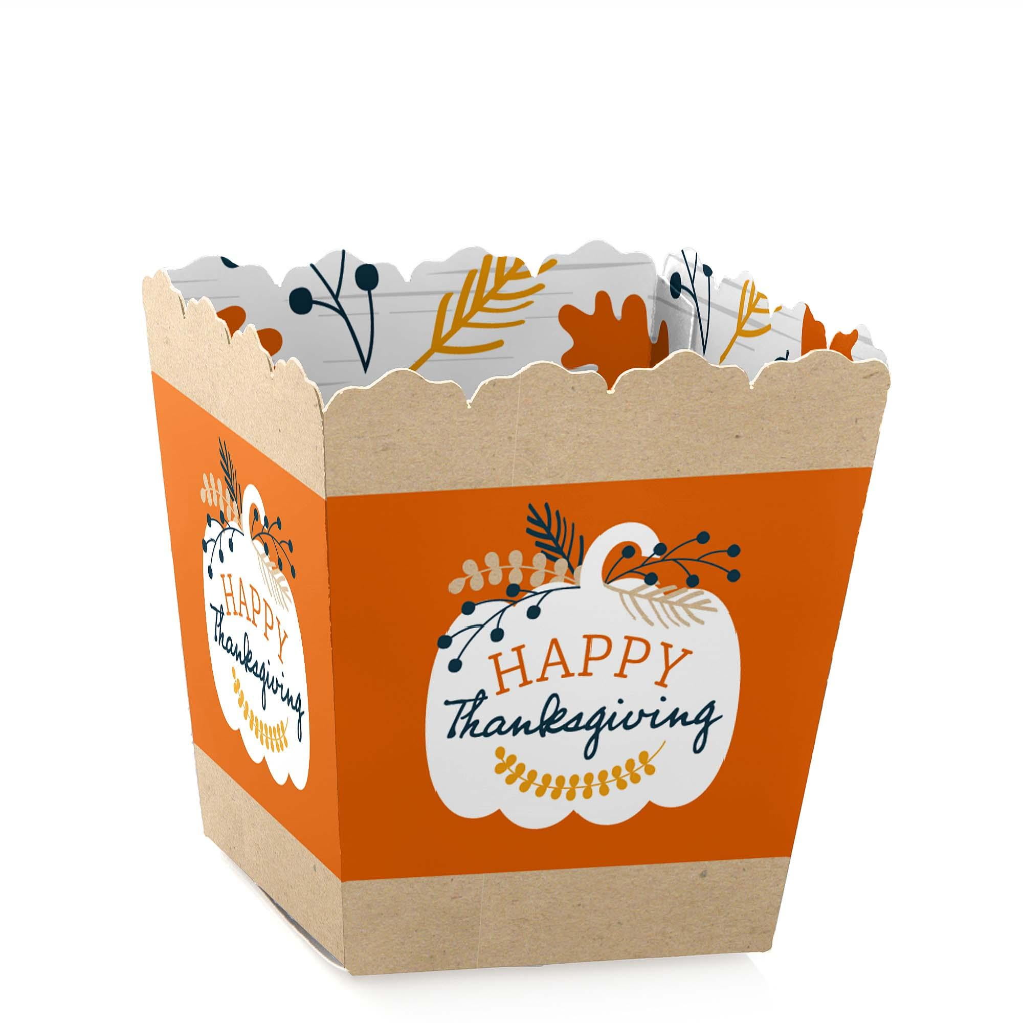 Big Dot of Happiness Happy Thanksgiving - Party Mini Favor Boxes - Fall Harvest Party Treat Candy Boxes - Set of 12