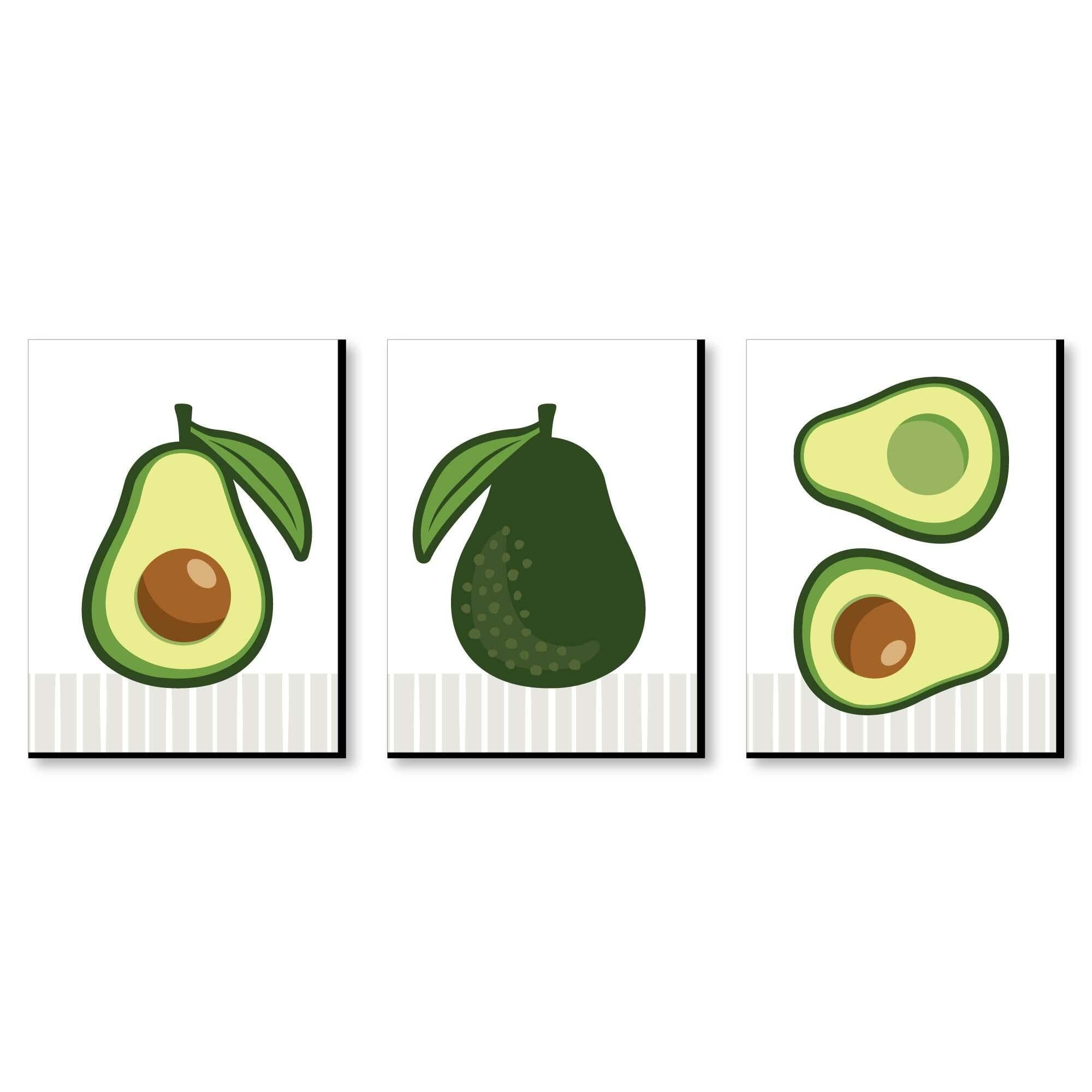 Hello Avocado Multicolored Digital Art Kids Wall Decor Set