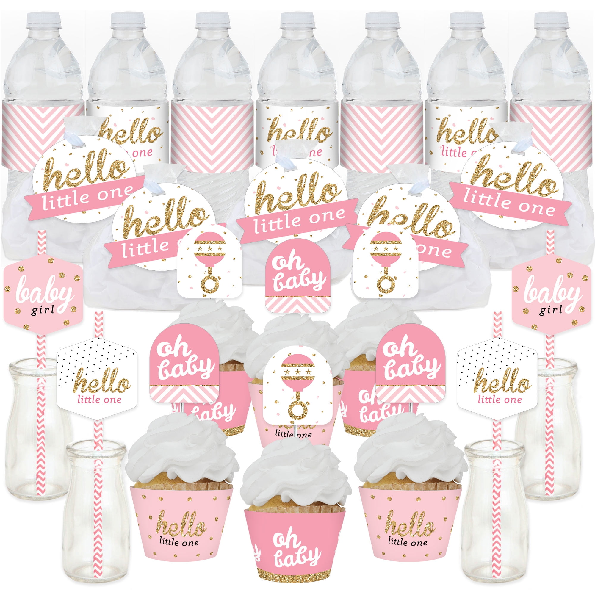 Babyhug Birthday Decor Kit Golden and Pink - Pack of 67