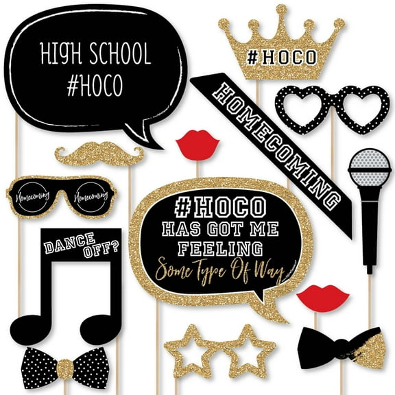 Big Dot of Happiness Hoco Dance - Homecoming Photo Booth Props Kit - 20 Count