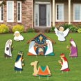 thumbnail image 1 of Big Dot of Happiness Holy Nativity - Yard Sign and Outdoor Lawn Decorations - Manger Scene Religious Christmas Signs - Set of 8, 1 of 8