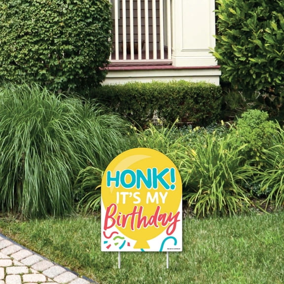 Big Dot of Happiness Honk, It's My Birthday - Outdoor Lawn Sign - Birthday Party Parade Yard Sign - 1 Piece