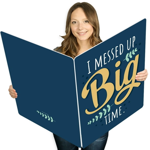Big Dot of Happiness I Messed Up Big Time - I'm Sorry Apology Giant Greeting Card - Big Shaped Jumborific Card - 16.5 x 22 inches