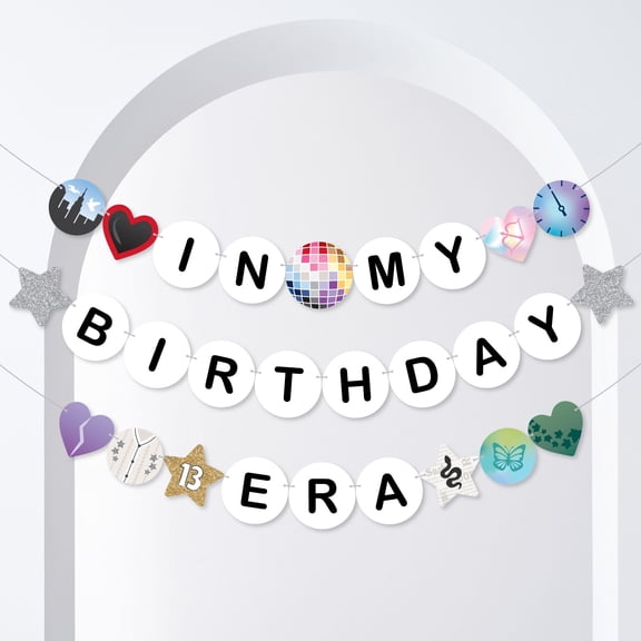 Big Dot of Happiness In My Birthday Era Banner, Eras Birthday Party Decorations, Large Friendship Bracelet Banners, 28 Pieces