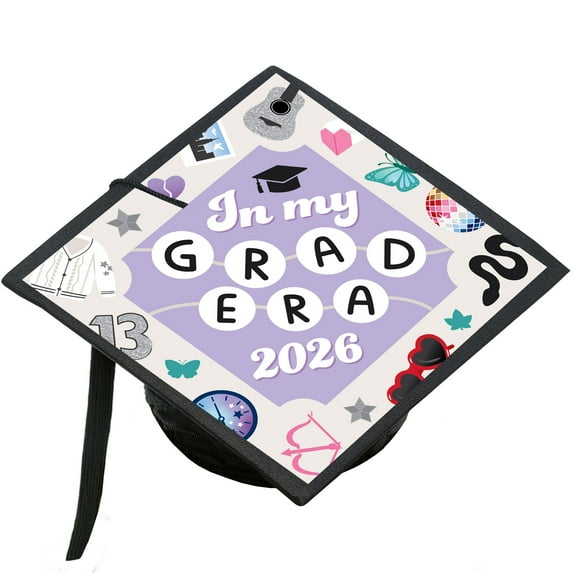 Big Dot of Happiness In My Grad Era - Graduation Cap Decorations Kit - Grad Cap Cover